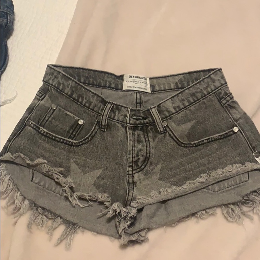 one teaspoon star mini denim shorts